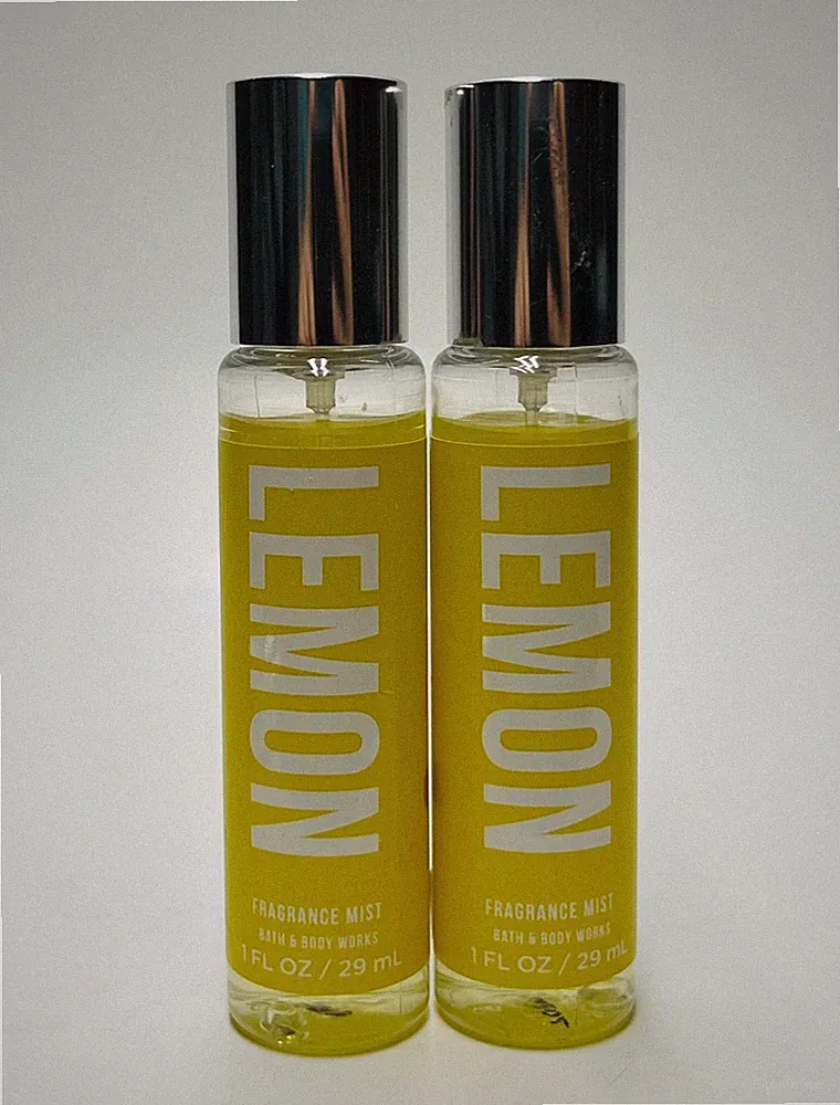2 Bath & Body Works LEMON Travel Size Mini Fragrance Mist Spray (1 oz)